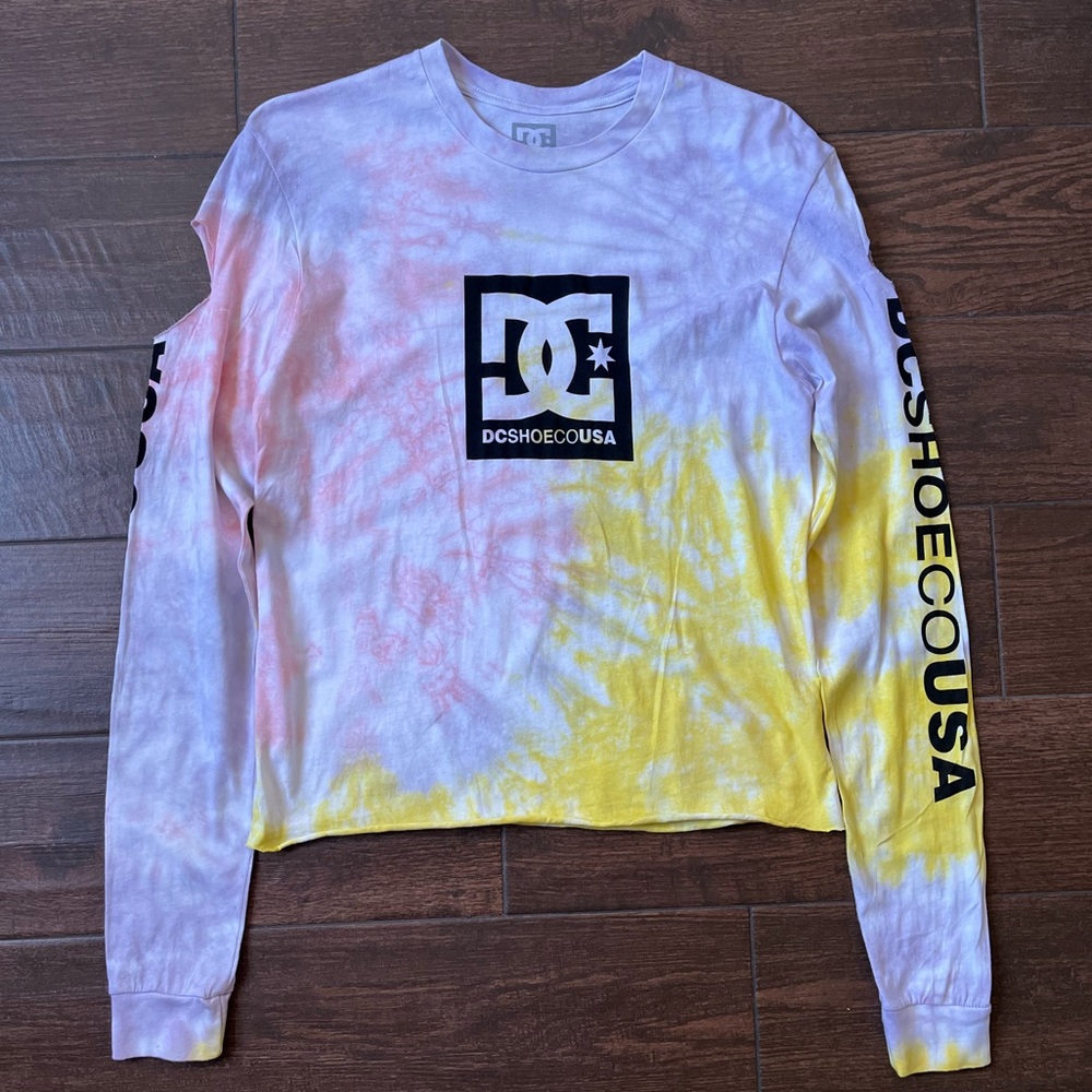 DC long sleeve pastel colored tie dye t shirt